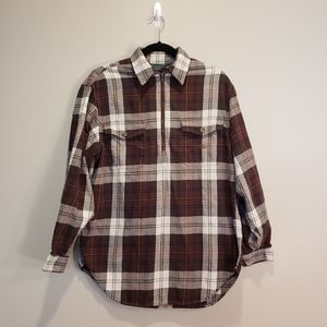 Vintage Lauren Ralph Lauren 1/4 zip flannel shirt Size Small